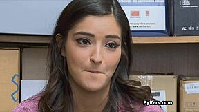 Teen spreads wide for mall security's cock in hardcore shop burglar action