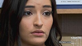 Teen spreads wide for mall security's cock in hardcore shop burglar action