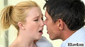 oh man, this stunning teen babe is getting her tight pussy fucked in such an erotic way