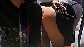 stepdad covered his stepdaughter's eyes and swapped a lollipop for his cock in her mouth leading to eager oral sucking