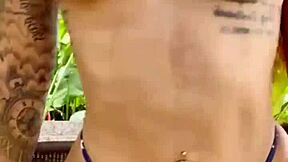 Beautiful latina teen cute solo shows big tits and opens ass in public outdoor setting