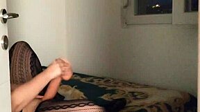 I caught curvy teen playing with huge monster dildo leading to intense solo masturbation with moaning orgasms and wet tight pussy