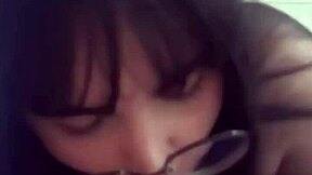 so this amateur latina teen gets wild with oral sex and swallows cumshot from big cock in close up