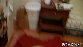 pretty floozy gives a hot blowjob in hardcore pov action