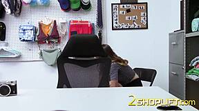 shoplifter teen is playing with a big dick inside her throat?