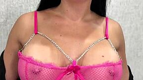 In the bedroom, this cute milf with big tits rides cowgirl on a big cock. She swallows the cumshot after a rough quickie.