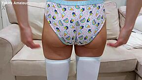 Real teen compilation shows big natural boobs in hall panties try-on