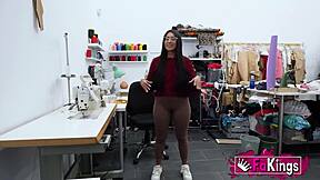 Hey everyone, check out young brunette babe Lara Rey giving a rough blowjob and showing her natural small tits after Spanish lessons end! 😏