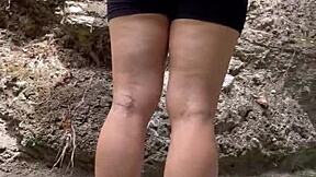 OTRA VEZ FOLLO el culo apretado de mi prima with ANAL CREAMPIE behind rocky hill in forest