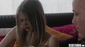 Dirty Stepdad Derrick Pierce Claims Petite Pierced Teen Coco Lovelock's Virgin Pussy with Deepthroat and Hardcore Fuck