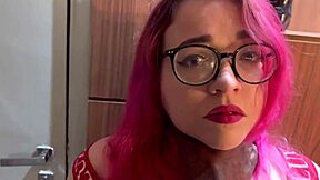 Rich girl pays brother's debt by sucking black guy's monster cock and gets facial