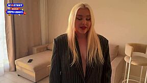 young busty blonde in leggings gets cock in tight ass from amateur couple in lingerie