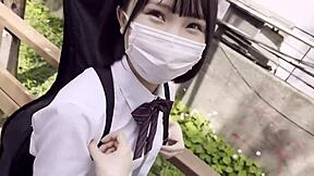 143cm Cute Japanese Teen Gets Cumshot in Homemade Hardcore Action