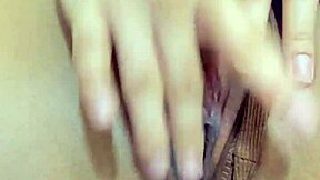 Stepdaughter masturbates with monster toy in shorts