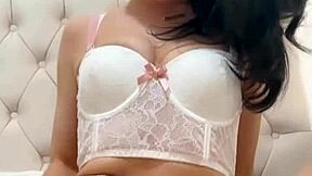 Oh man, this teen American exchange student is going wild with solo masturbation on webcam!