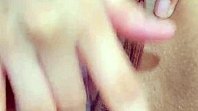 Stepdaughter masturbates with monster toy in shorts