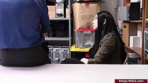 Why Does This Teen Shoplifter Get Fucked Hard By The LP Officer In The Office?