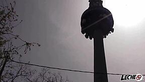 spanish girl with big ass gets fucked on the tv set during the show