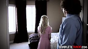 Petite blonde teen takes extreme facial from monster cock in hardcore scene!