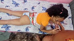 Minha enteada me pede sexo anal in wild teen cosplay with cum and assfucking!