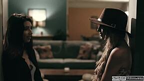 Doctor and Brunette Feel Intense Domination Over Blindfolded Patient in Hospital Group Session. Emotions Run High With Feet Fetish and Pussy Licking!