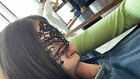 i love this crazy public threesome with backstage blowjob and wet workout fun