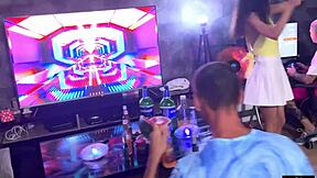 Wife takes on two guys at home party while cuckold husband watches in humiliation