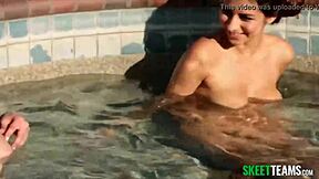 uhh those lesbian teens in the pool with big tits