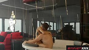 hey, watch petite 18+ latina veronica leal get filled with creampie in romantic jacuzzi sex