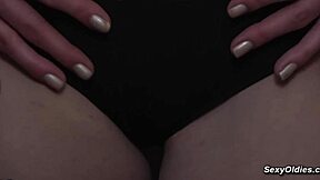 naughty babe fucks her step grandpa in cowgirl position in bed with small tits lingerie