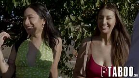 stepsisters uneasy tour tanyas crush on jimmy with big ass blowjob in pov hardcore