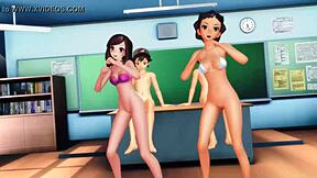 Why not dive into Pokemon girls getting wild in the classroom setting?