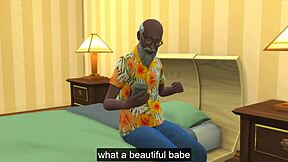 Indian step daughter finds naked father in law sad in room and sucks his cock