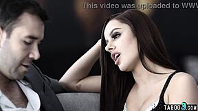 Nasty Brunette Babe Vanna Bardot Uses Trimmed Pussy On Juror!