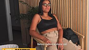 Colombian teen auditions for fame by fucking hard in casting interview session.