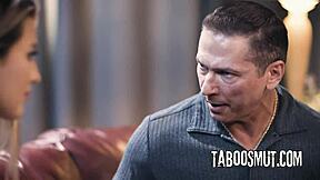 Stepdaughter Paige Owens Blows Stepdad in Deepthroat Before Riding Cowgirl and Doggystyle Missionary Sex