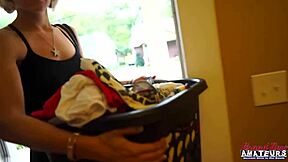 Athletic Blonde Raelyn Rubs Shaved Pussy Before Sucking and Getting Pounded Doggystyle