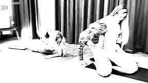 Fitness trainer bends over two cute clients for deepthroat and doggystyle. 😏