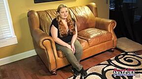 Wow, big titted ginger coed Rose delivers deep rimjob and blowjob to swallow cum!