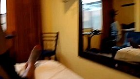 Ebony woman contrasts with 18yo boy in intense anal creampie session