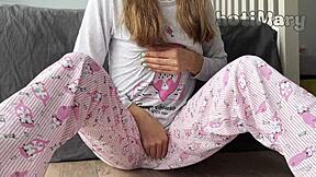 Petite Asian Babe Squirting! Closeup Horny Pussy Fingering to Orgasm with Small Tits Teasing.