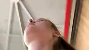 Squirting and fountain orgasm happen in public spot