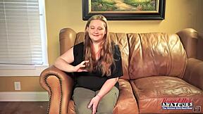 Wow, big titted ginger coed Rose delivers deep rimjob and blowjob to swallow cum!