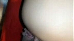 Big ass wife welcomes him home from work with tight anal creampie