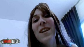 Young french brunette chrystal fucks with jorge in homemade rough quickie with blowjob and natural tits