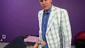 BLONDE teen Marsha May FINGERS her big clit and tits then licks cumshot from hand after hardcore blowjob and orgasm