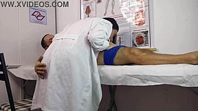 why does this patient's huge cock get hard right in front of the curvy brazilian nurse during checkup?