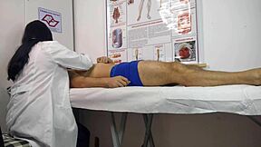 why does this patient's huge cock get hard right in front of the curvy brazilian nurse during checkup?