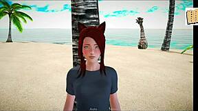 Brunette and redhead in erotic game with big tits and small tits in homemade my new family 40