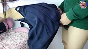 uhh i lickin this cute teen student's pussy under jersey... burnin desire so hot 4k